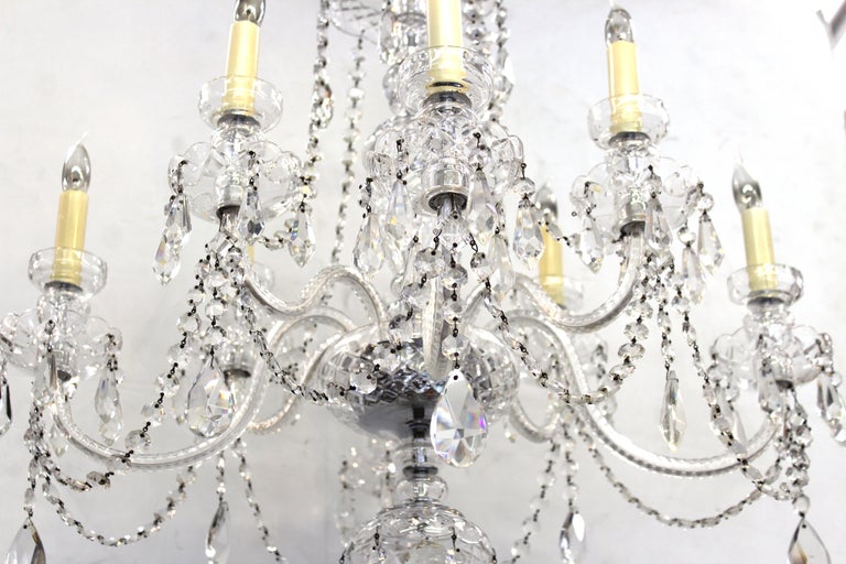 Hollywood Regency Waterford Manner Midcentury Crystal Chandelier at 1stDibs