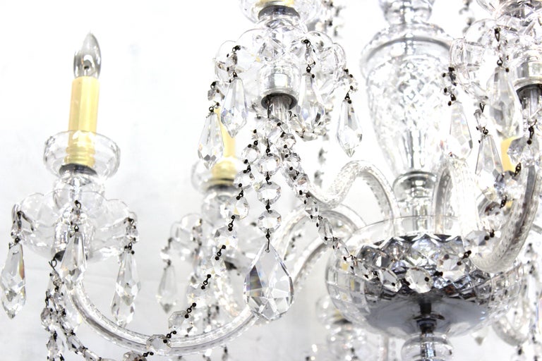 Hollywood Regency Waterford Manner Midcentury Crystal Chandelier at 1stDibs