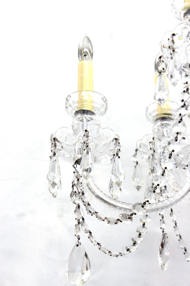 Hollywood Regency Waterford Manner Midcentury Crystal Chandelier at 1stDibs