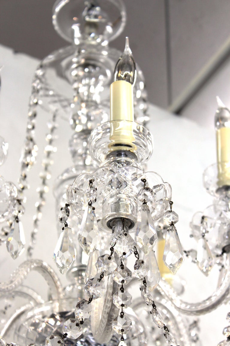 Hollywood Regency Waterford Manner Midcentury Crystal Chandelier at 1stDibs
