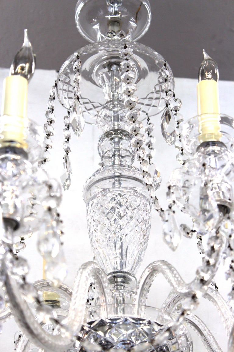 Hollywood Regency Waterford Manner Midcentury Crystal Chandelier at 1stDibs