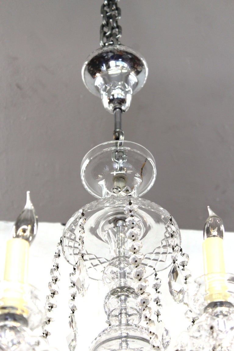 Hollywood Regency Waterford Manner Midcentury Crystal Chandelier at 1stDibs