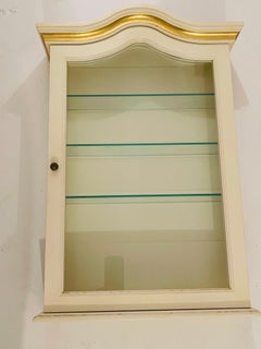 Hollywood Regency White Gild Wall Vitrine