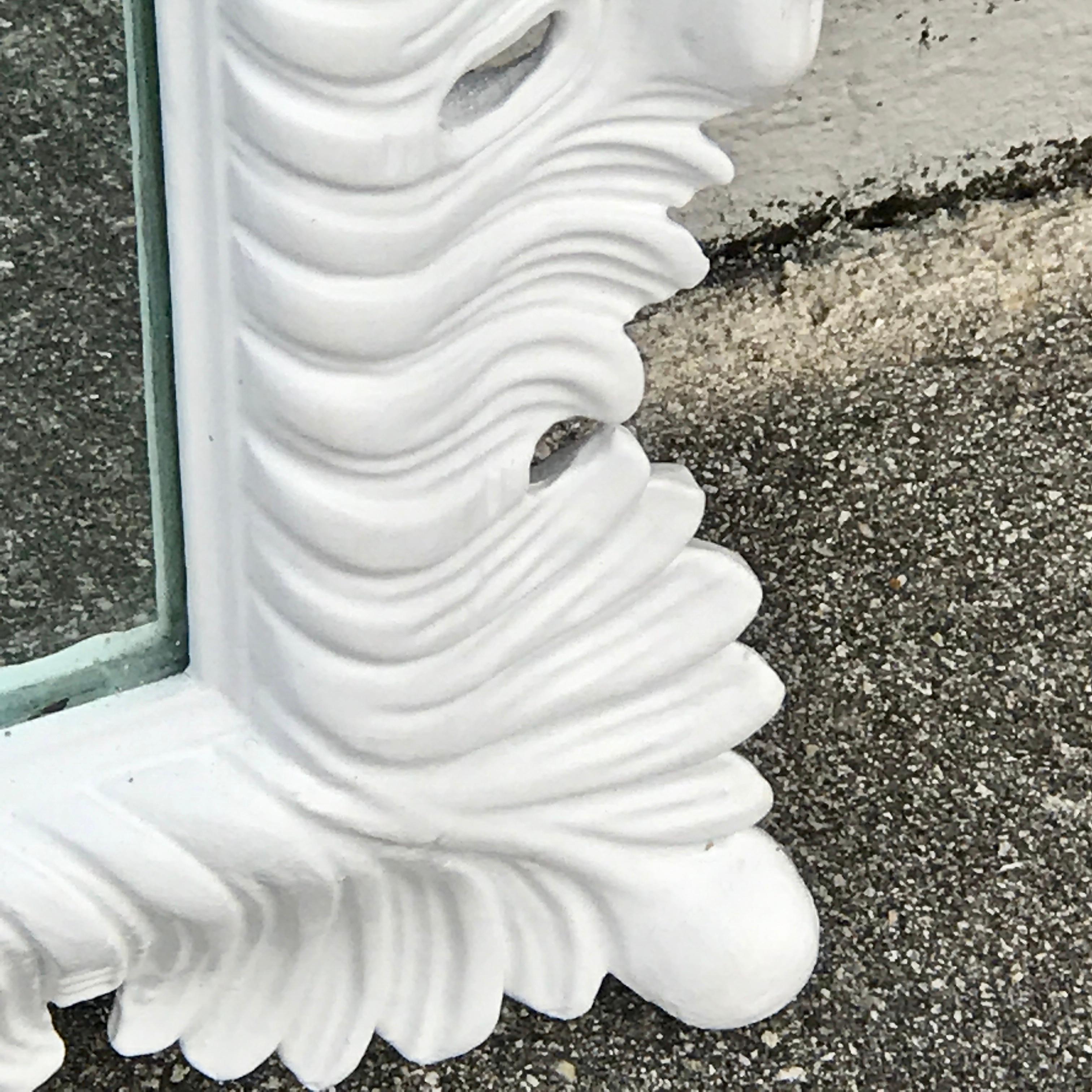 scalloped white mirror