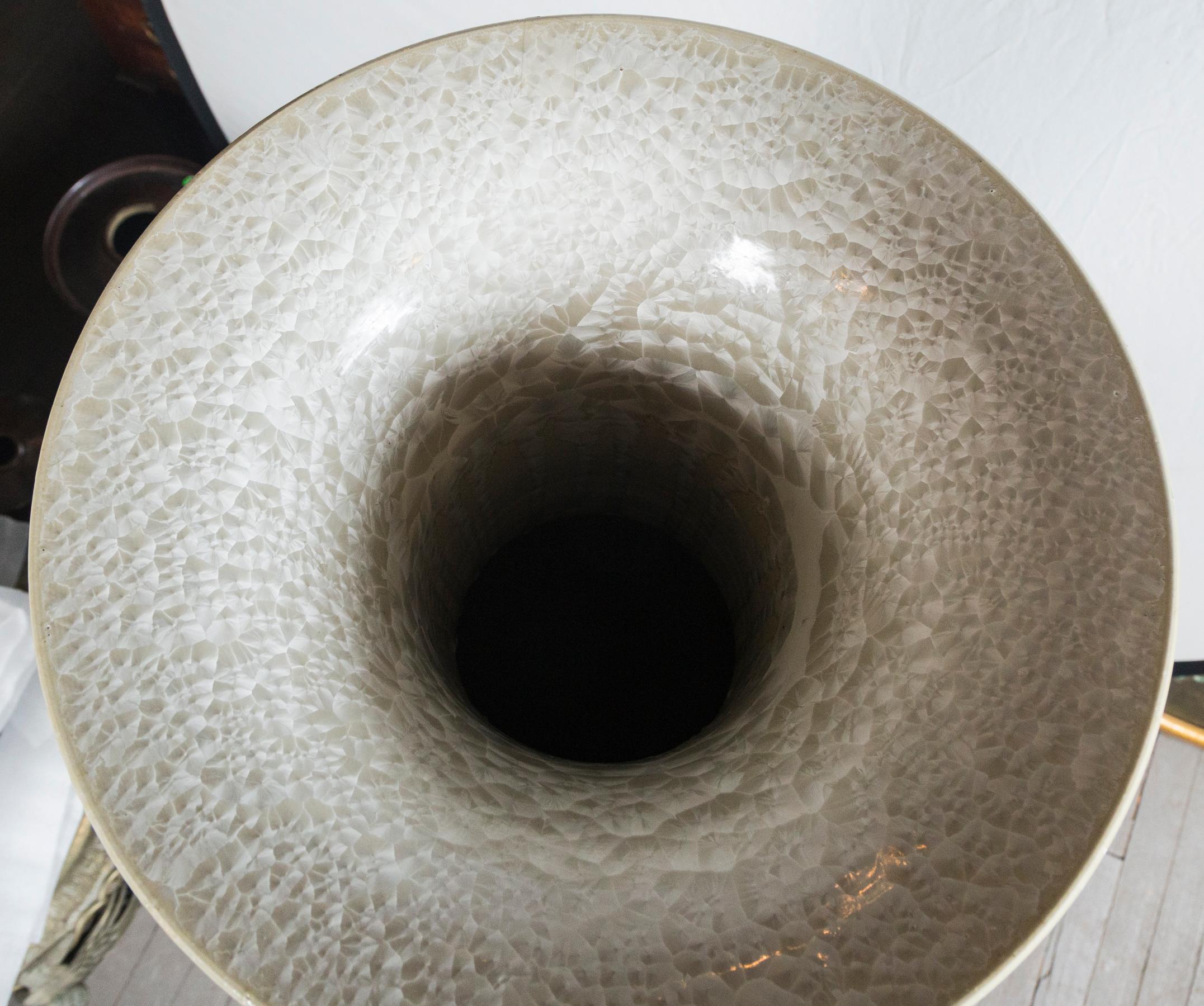 Hollywood Regency White on White Porcelain Floor Vase For Sale 1