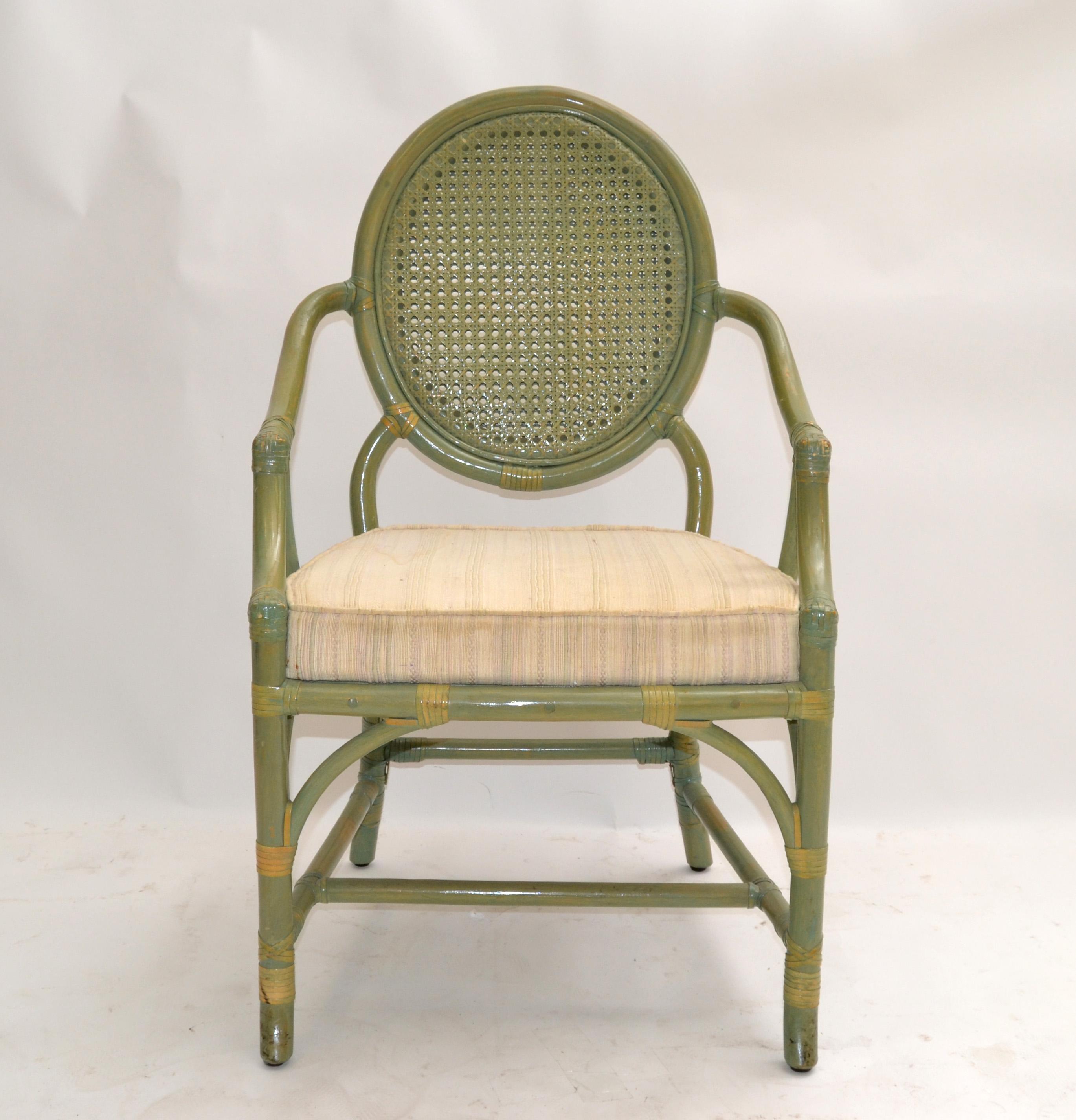 Hollywood Regency Whitecraft Desk, Vanity & Armchair Green Finish American, 1970 For Sale 7