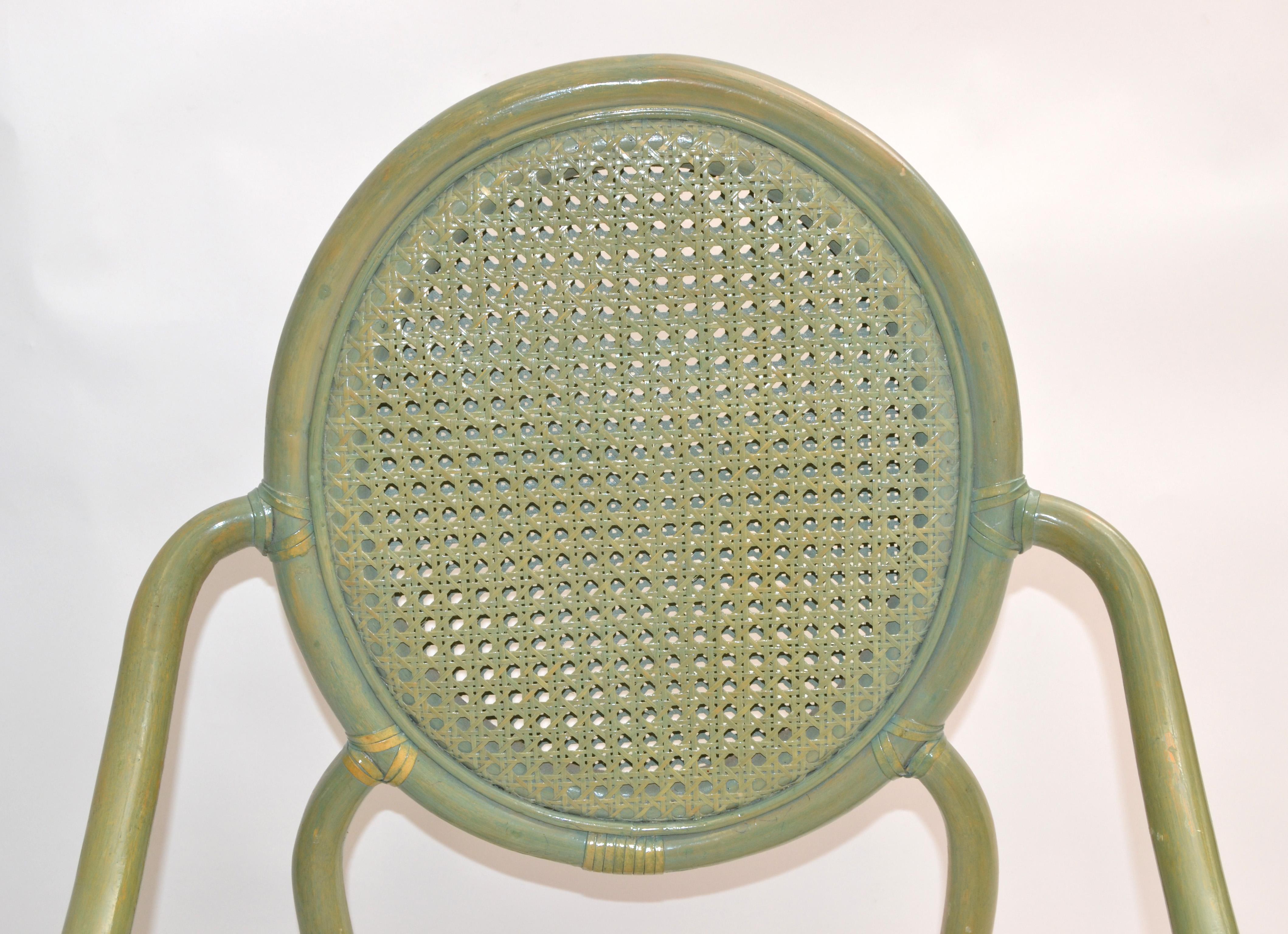 Scrivania Hollywood Regency Whitecraft, Vanity e poltrona con finitura verde America, 1970 in vendita 9