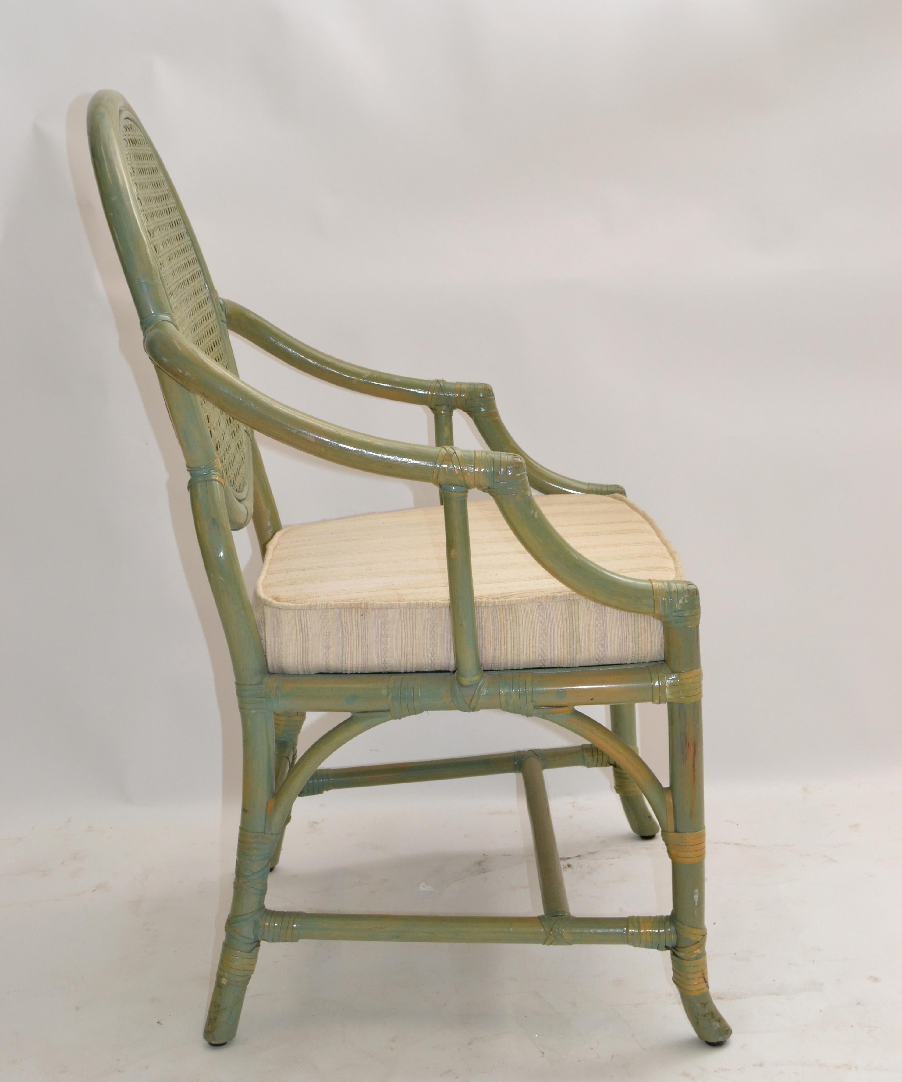 Hollywood Regency Whitecraft Desk, Vanity & Armchair Green Finish American, 1970 For Sale 13