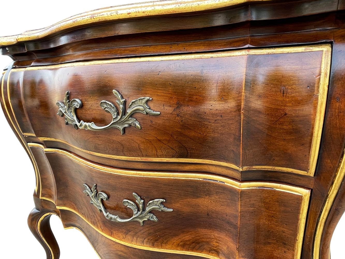 Mid-20th Century Hollywood Regency Widdicomb Chest of Drawers or Commode with Gold Gilding For Sale