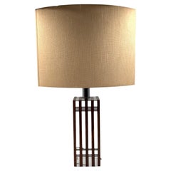 Base de lampe de table en bois et lucite de style régence hollywoodienne, Italie, années 1970