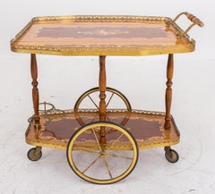 Hollywood-Regency-Barwagen mit Holzeinlage