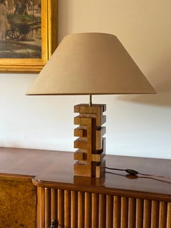 Hollywood Regency-style wooden table lamp base, France, 1970s