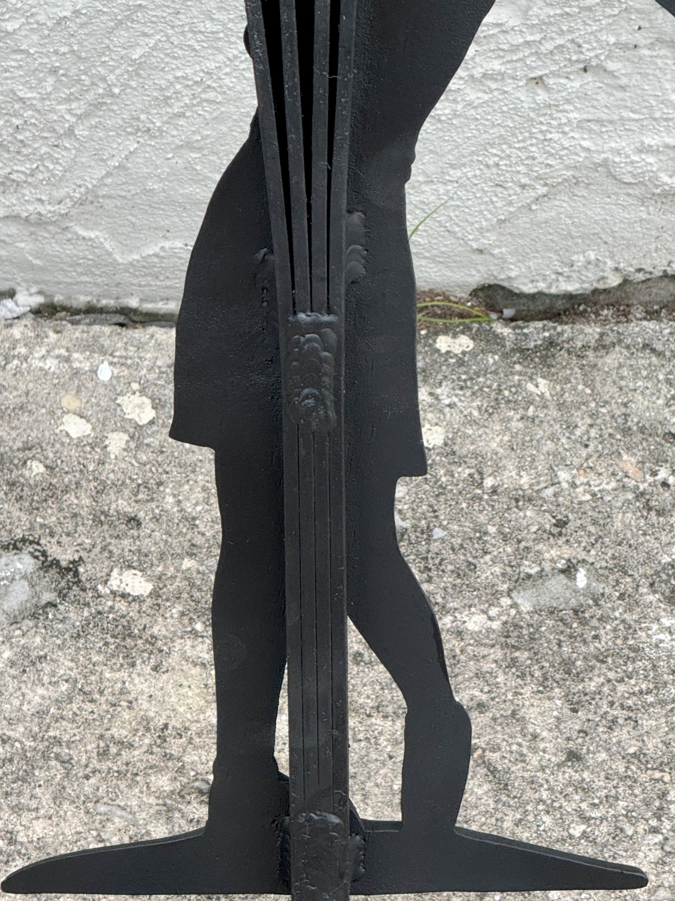 Hollywood Regency Wrought Iron Lady Golfer Exterior/Interior Wall Sculpture For Sale 5