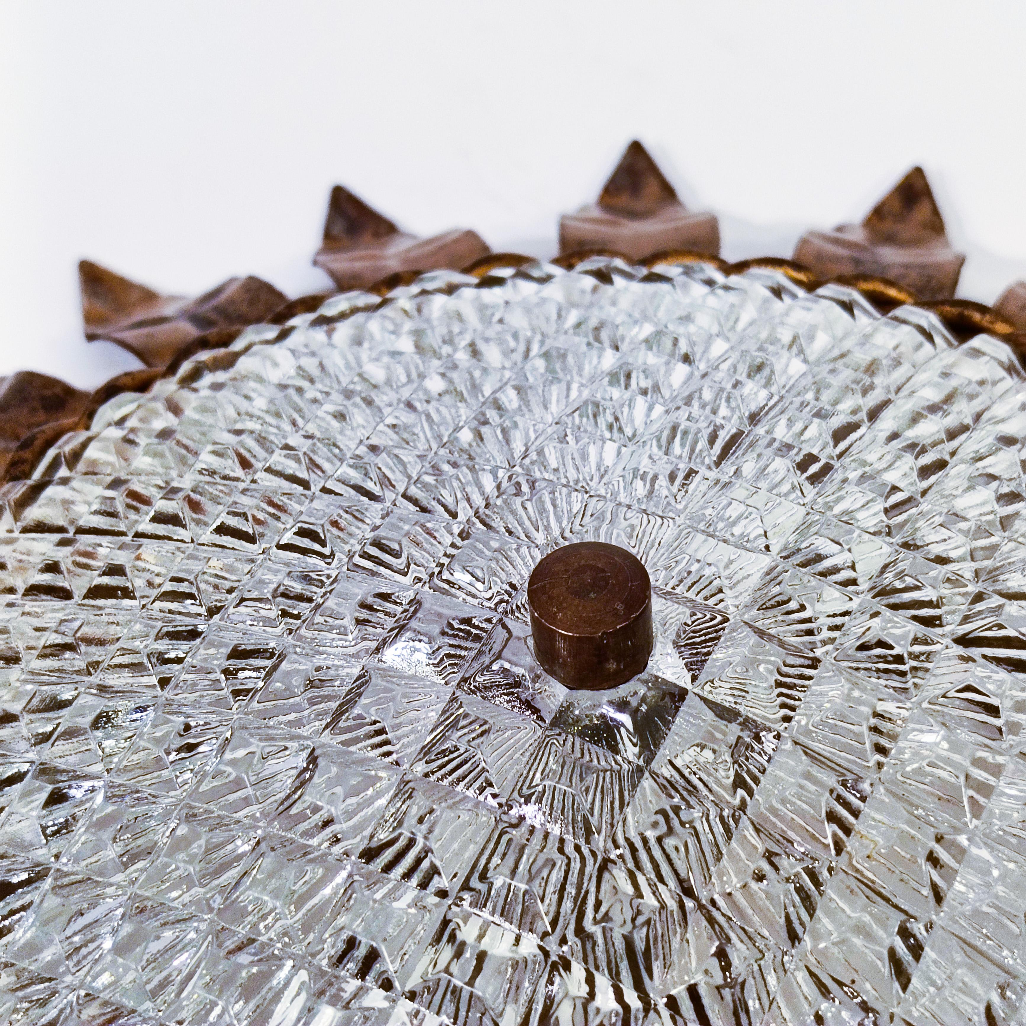 Hollywood Regency. Wrought iron Sunburst flush mount by Ferro Art, Spain, 1950s For Sale 6