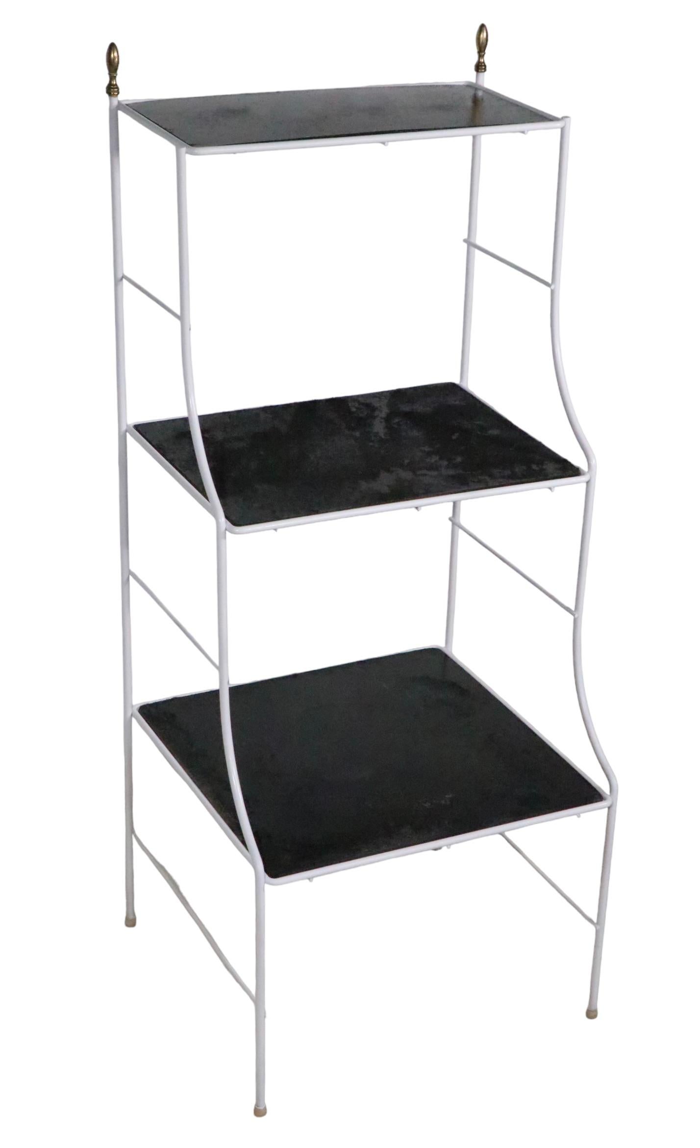 Hollywood Regency Wrought Iron  Three Tier Shelf c. 1950's For Sale 4