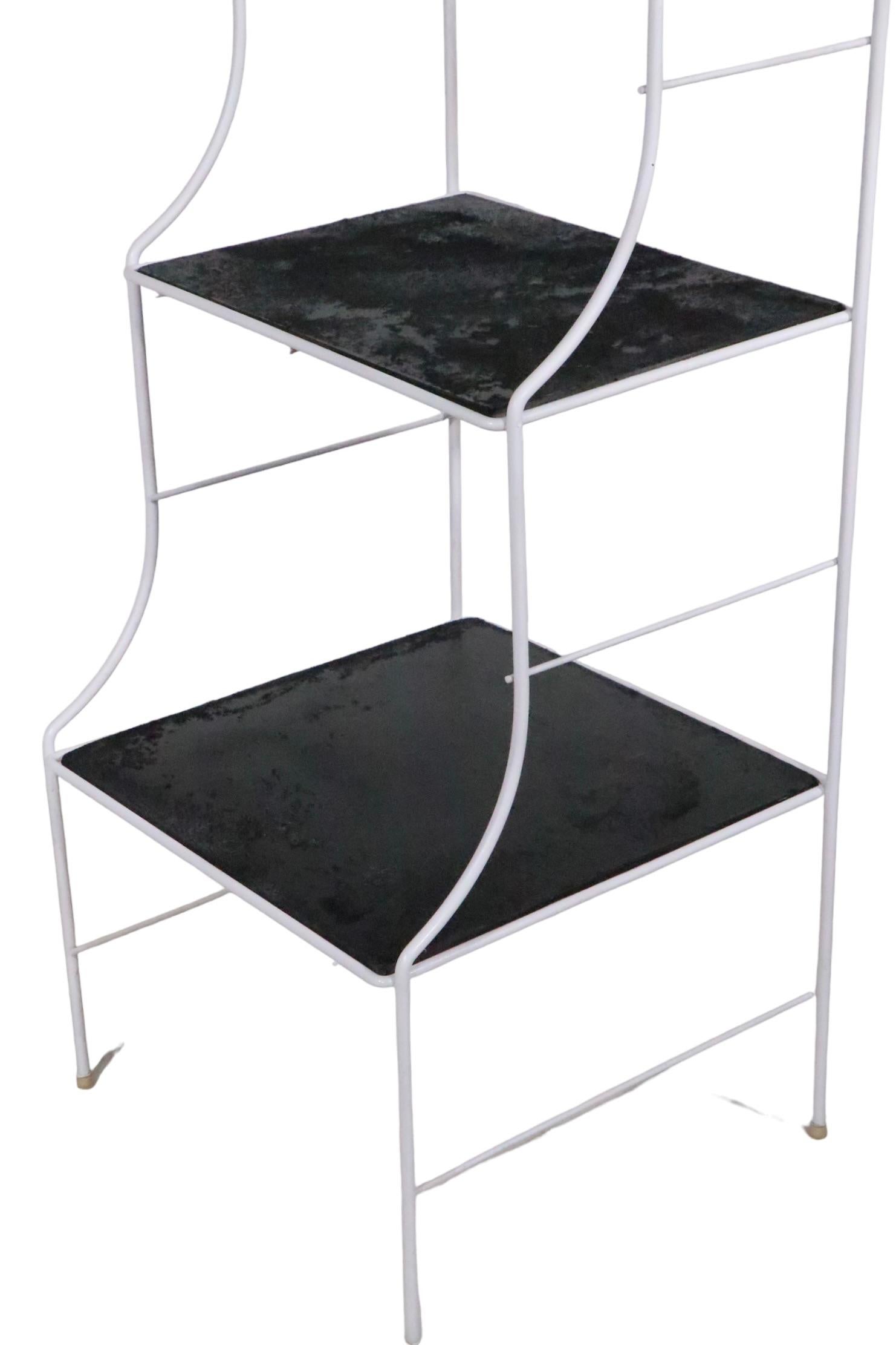Hollywood Regency Wrought Iron  Three Tier Shelf c. 1950's For Sale 5