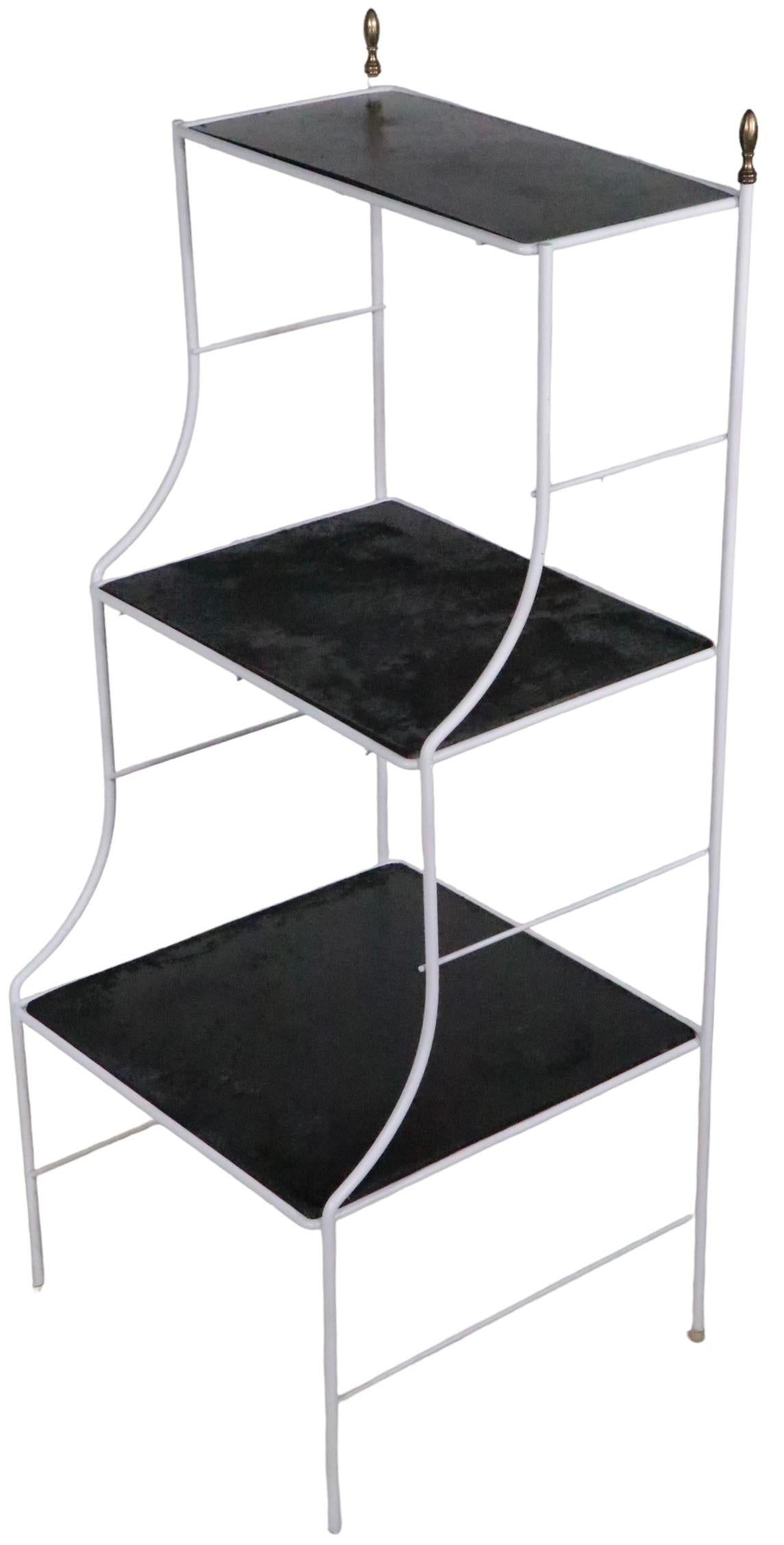 Hollywood Regency Wrought Iron  Three Tier Shelf c. 1950's For Sale 7