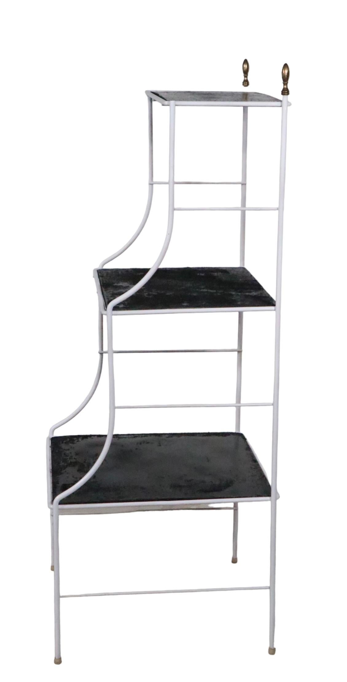 Hollywood Regency Wrought Iron  Three Tier Shelf c. 1950's For Sale 8