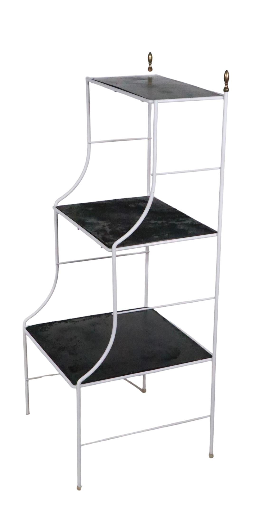Hollywood Regency Wrought Iron  Three Tier Shelf c. 1950's For Sale 10