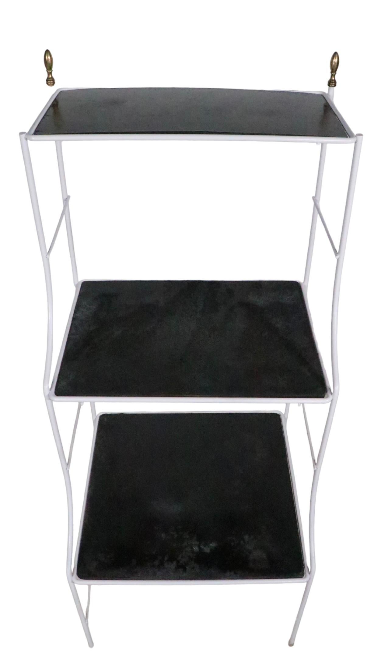 Hollywood Regency Wrought Iron  Three Tier Shelf c. 1950's For Sale 1