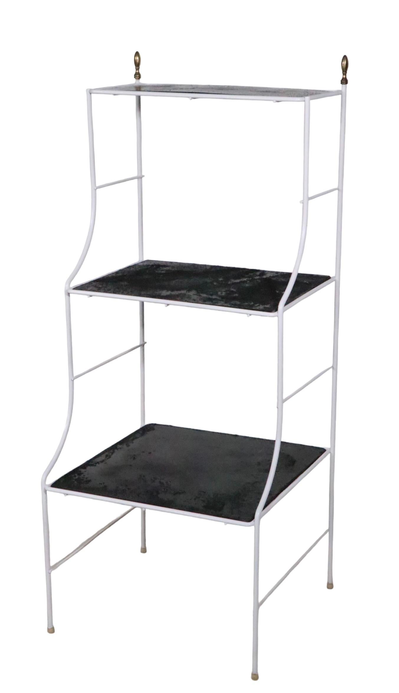 Hollywood Regency Wrought Iron  Three Tier Shelf c. 1950's For Sale 2