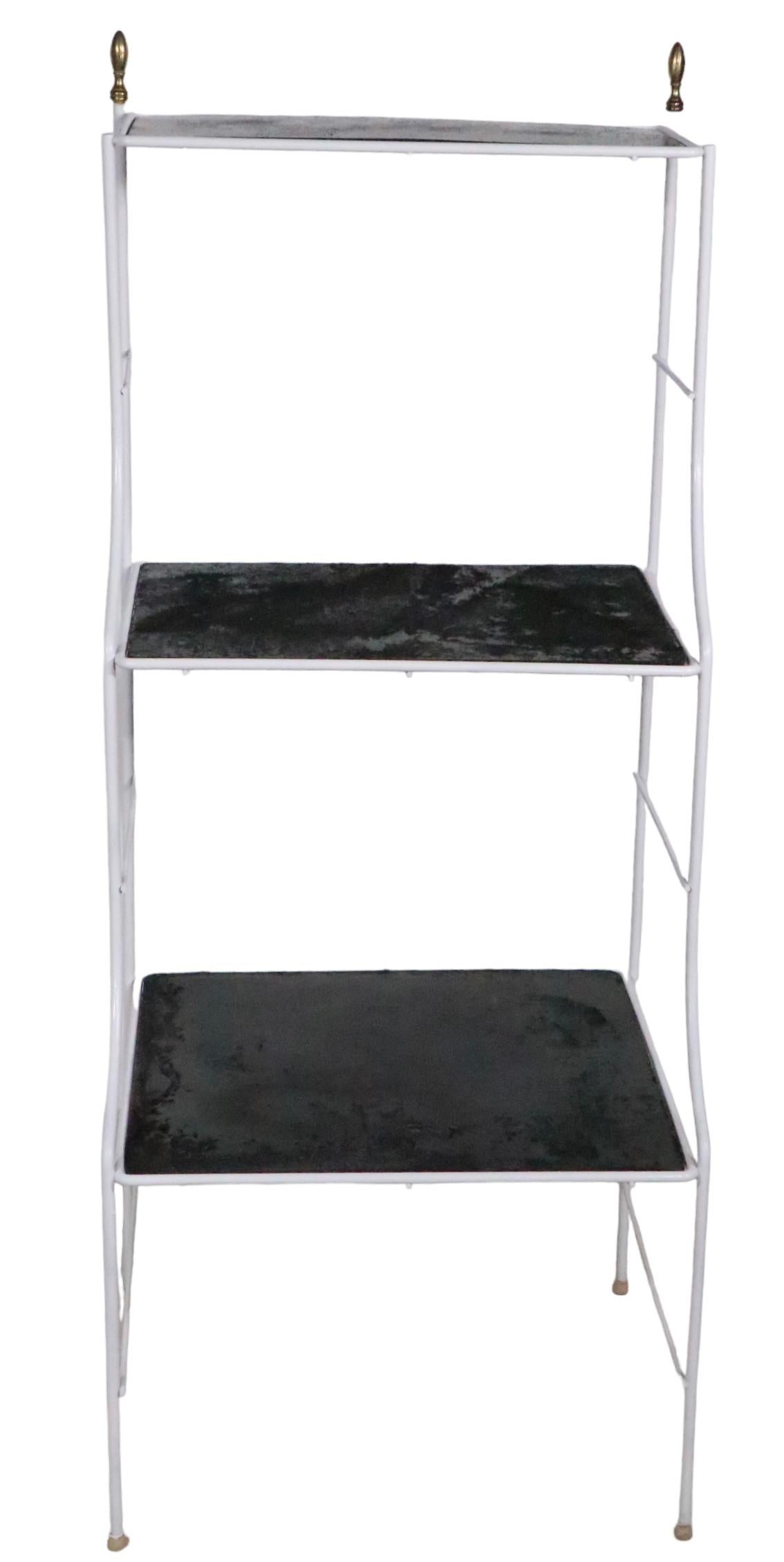 Hollywood Regency Wrought Iron  Three Tier Shelf c. 1950's For Sale 3