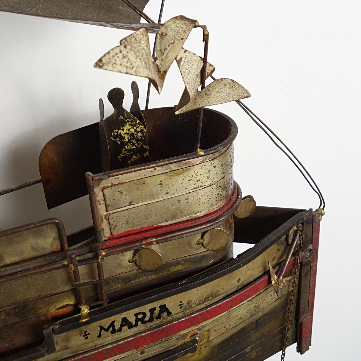 Hollywood-Regency-Fischboot „ Maria“ aus Messing von Curtis Jer, extra groß (20. Jahrhundert) im Angebot