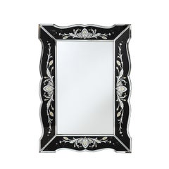 Hollywood Shadow Box Mirror in Reverse Etched & Beveled Eglomise Detailing