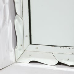 Hollywood Shadowbox Mirror W/ Chain Beveling & Serifed Arch Detailing