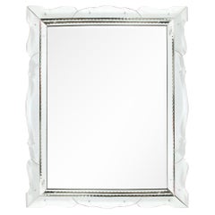 Hollywood Shadowbox Mirror W/ Chain Beveling & Serifed Arch Detailing