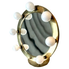 Hollywood Style Brass Magnifying Lit Makeup Mirror