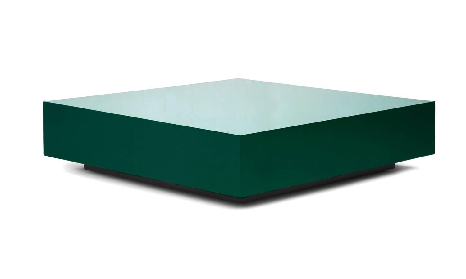 Contemporary 21st Century Art Deco High Gloss Square Memorial Coffee Table Handcrafted Custom For Sale