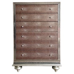 Hollywood Swank Faux Gator Highboy-Sekretär-Schreibtisch-Kombination von Michael Amini