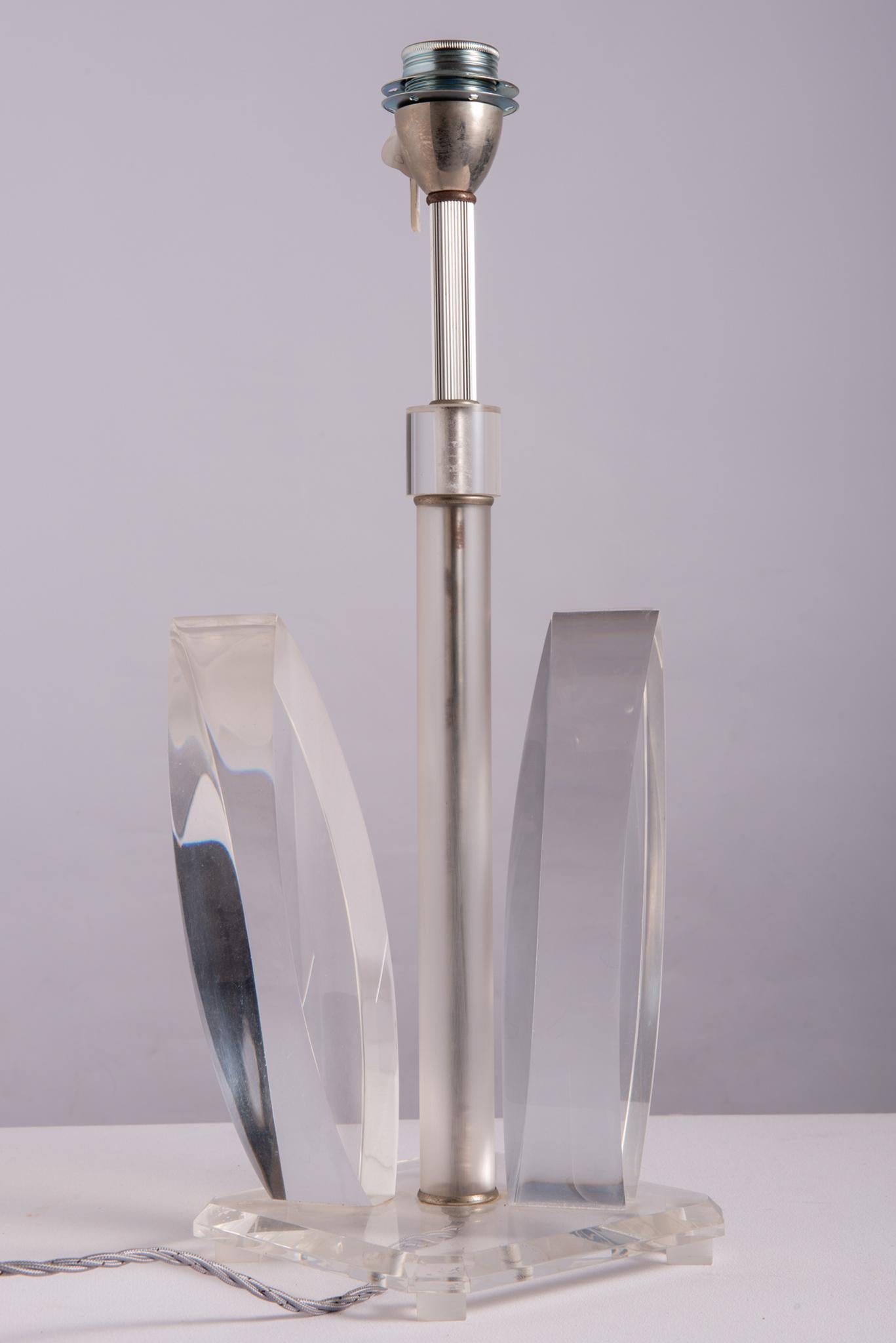 Art Deco Hollywood Perspex or Plexi Table Lamps For Sale