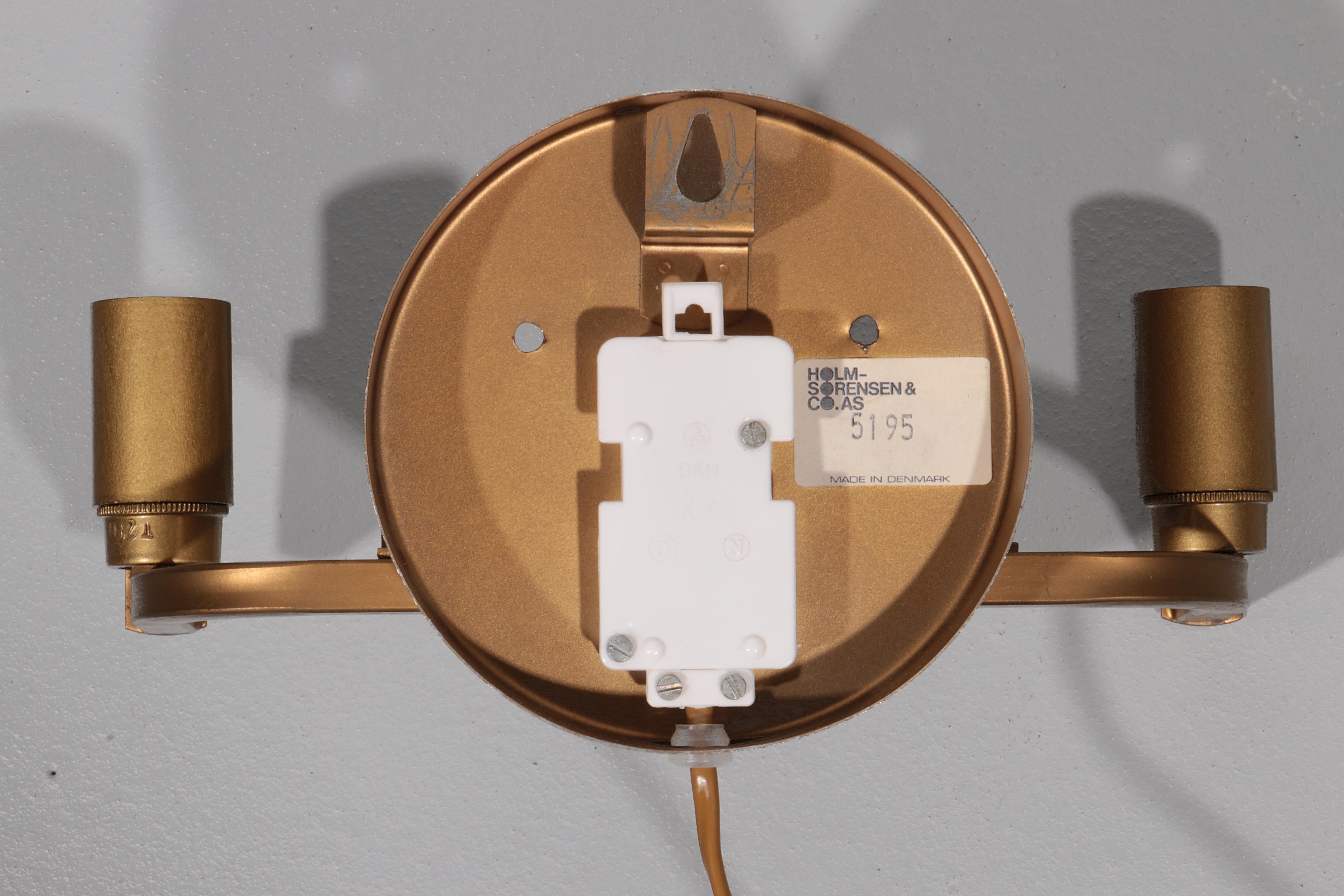 I Holm-Sörensen Brutalist Copper Wall Lamp Large model Denmark en vente 5