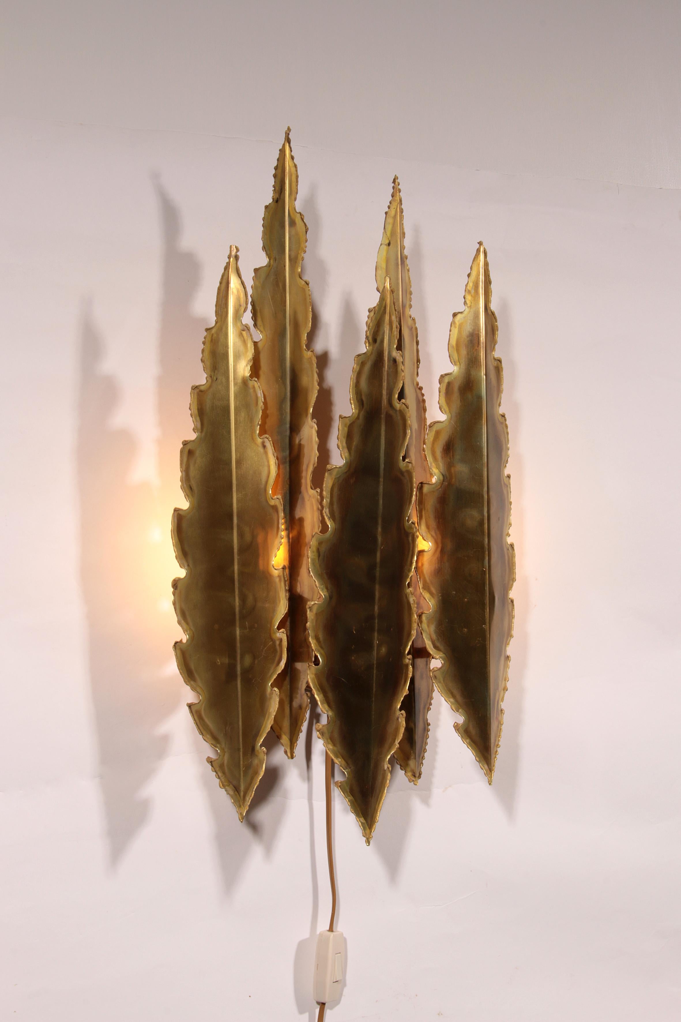 Danois I Holm-Sörensen Brutalist Copper Wall Lamp Large model Denmark en vente