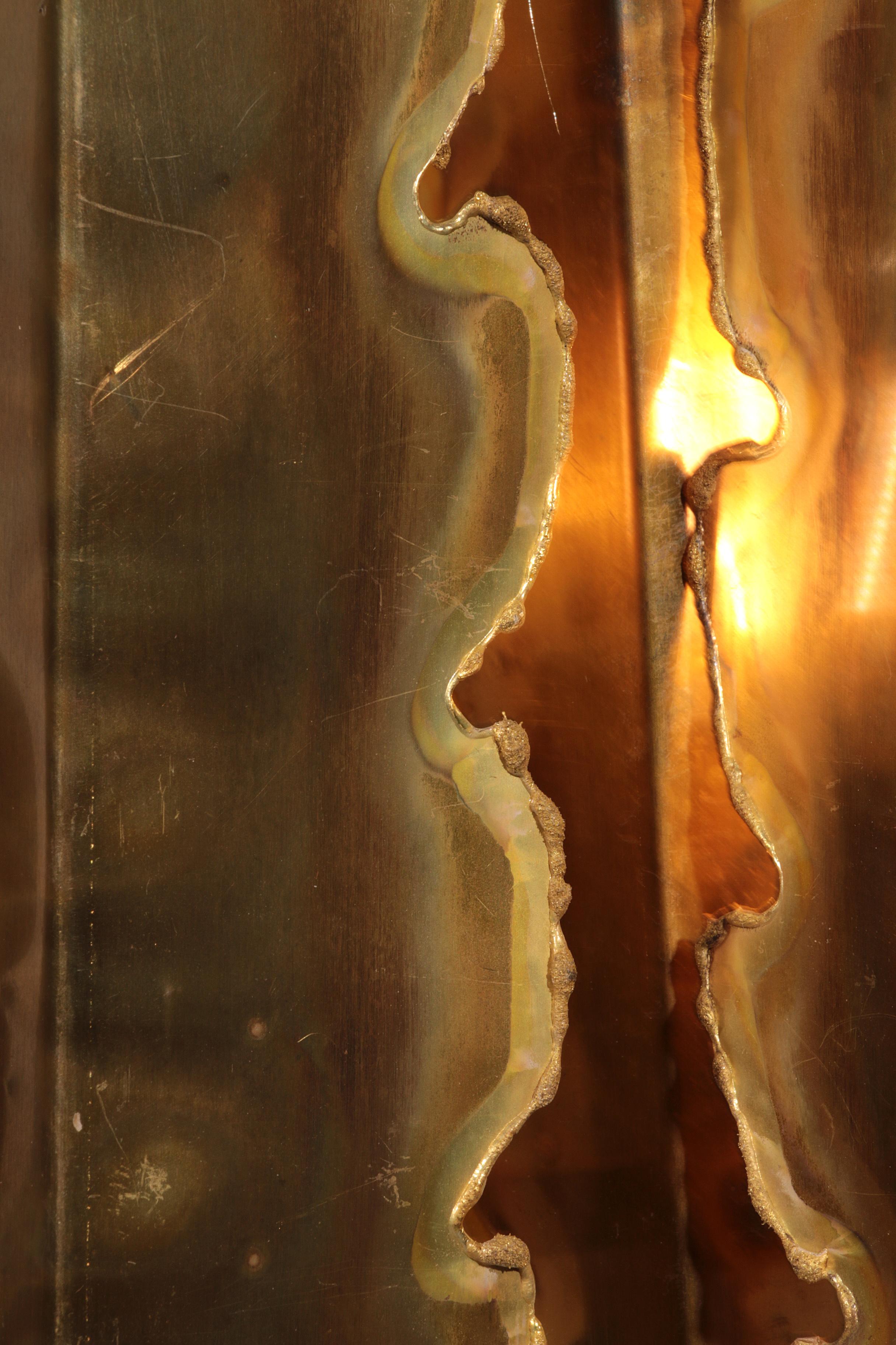 Cuivre I Holm-Sörensen Brutalist Copper Wall Lamp Large model Denmark en vente