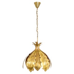 Holm Sorensen & Co., Flower-Shaped Gilt Brass Chandelier, 1970s