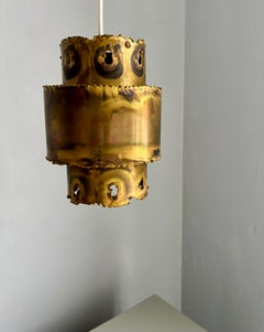 Colgante de latón Brutalista escalonado Holm Sorensen, años 60