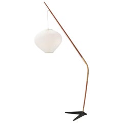 Holm Sørensen Teak and Brass Floor Lamp