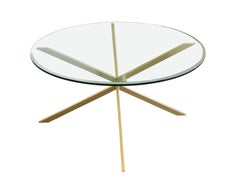 Holmby mid century style bronze and glass dining table