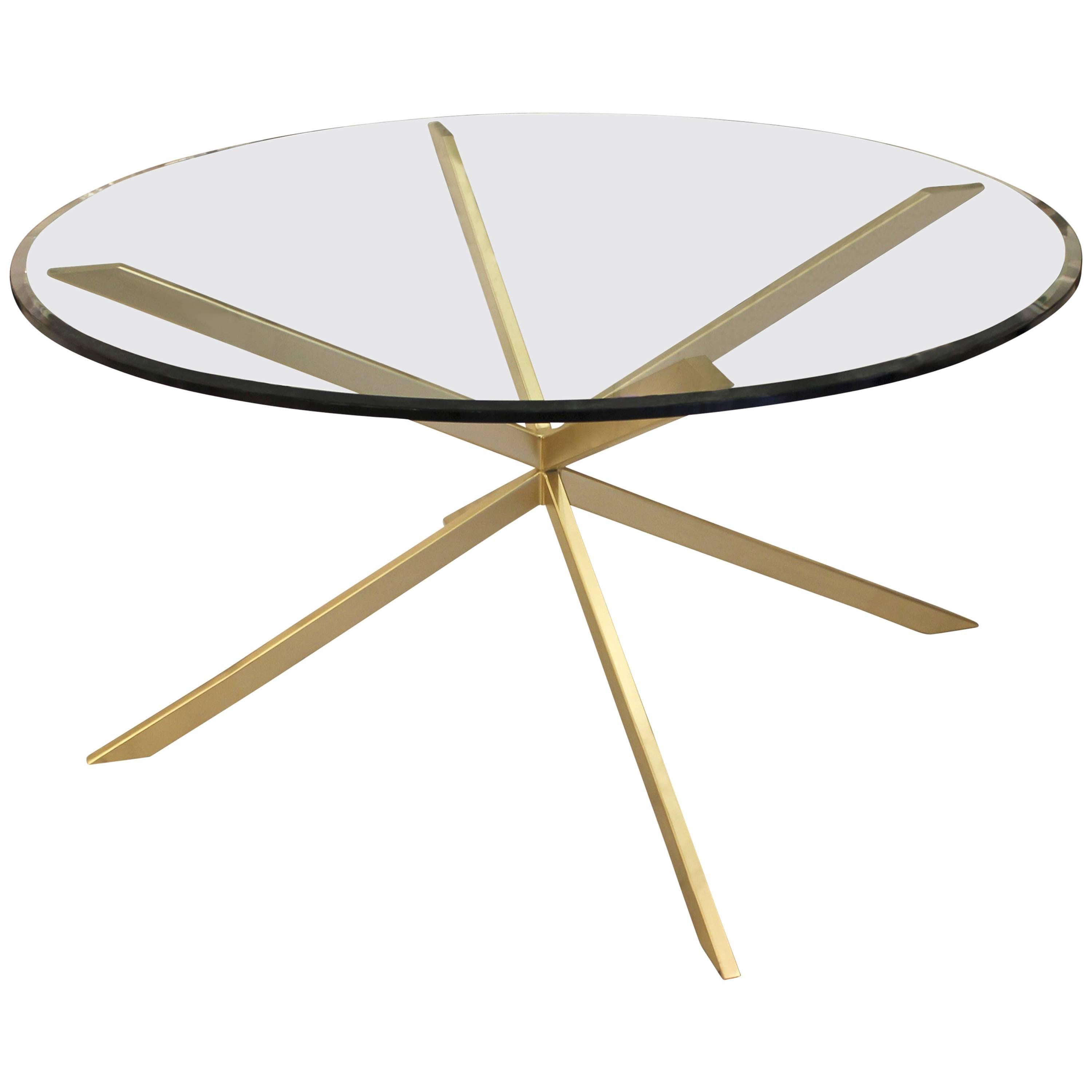 Holmby mid century style bronze and glass dining table For Sale