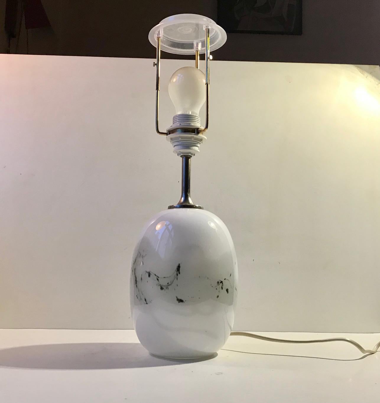 Danish Holmegaard Art Glass Sakura Table Lamp by Michael Bang, 1970s For Sale