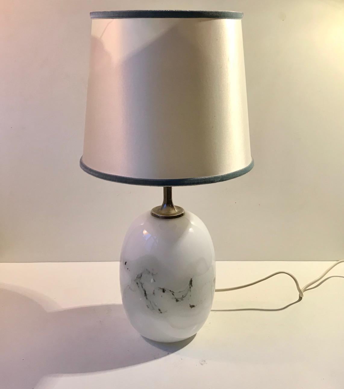 Late 20th Century Holmegaard Art Glass Sakura Table Lamp by Michael Bang, 1970s For Sale