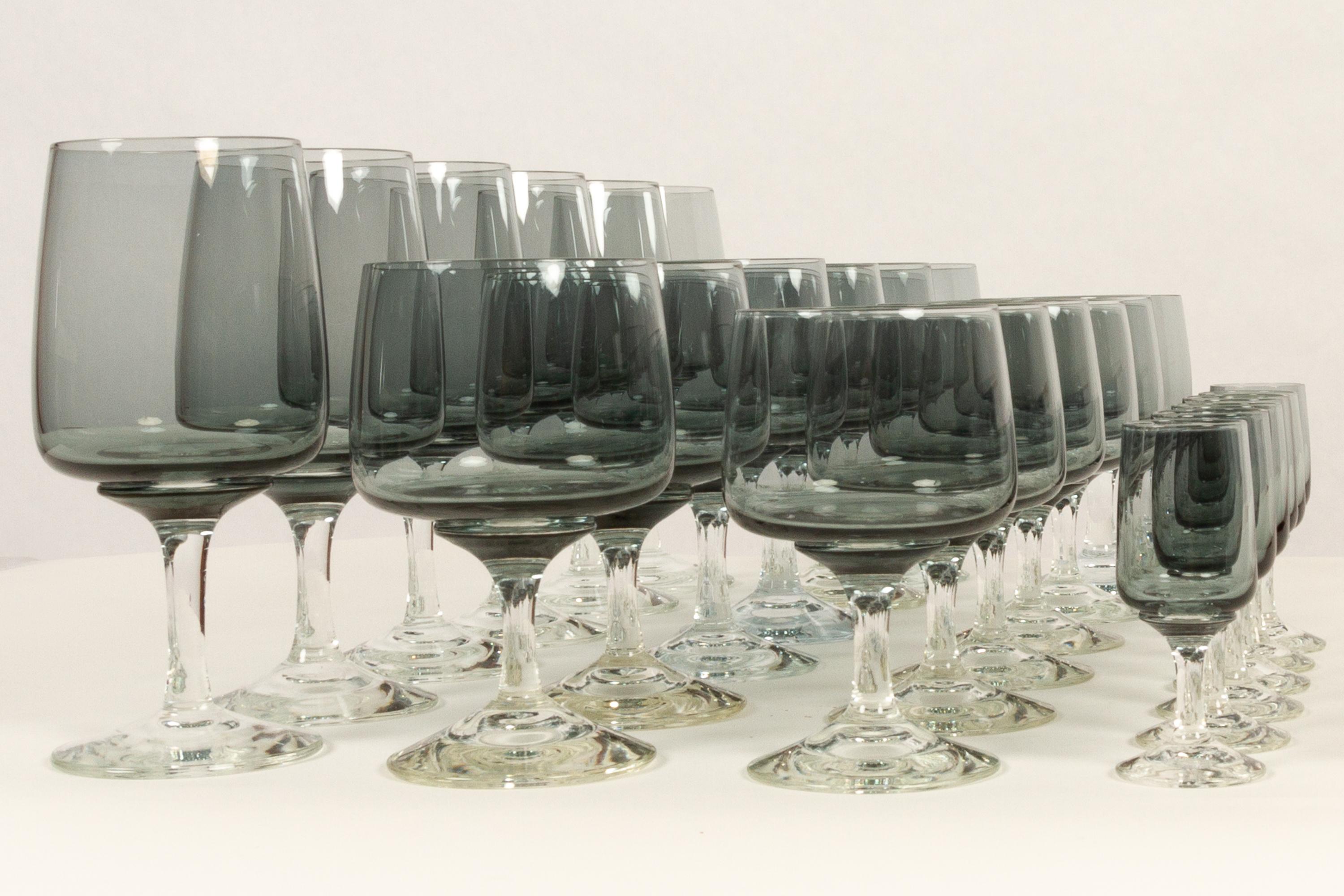 Scandinavian Modern Holmegaard Atlantic Drinking Glasses 1960s Set of 24