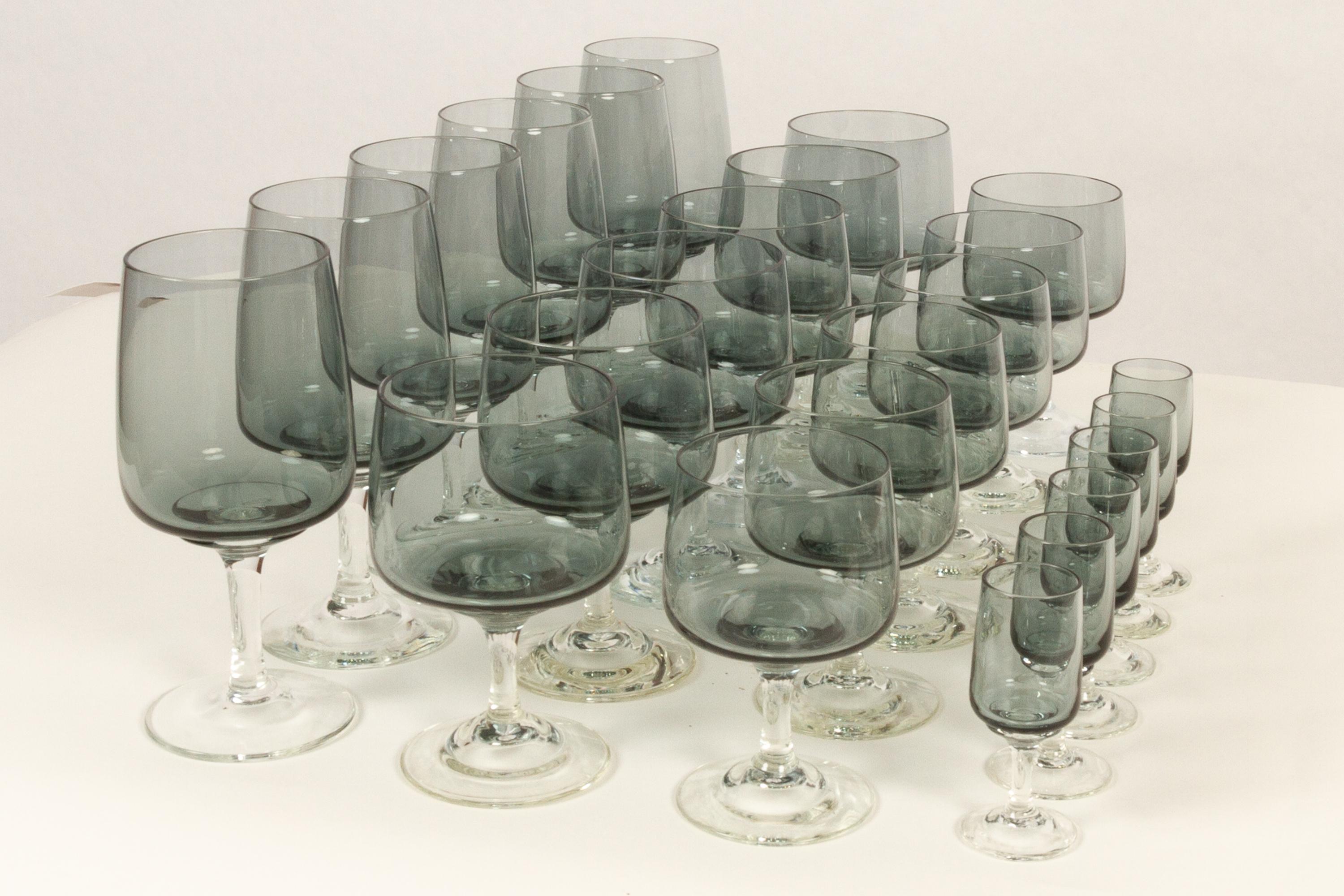 Danish Holmegaard Atlantic Drinking Glasses 1960s Set of 24