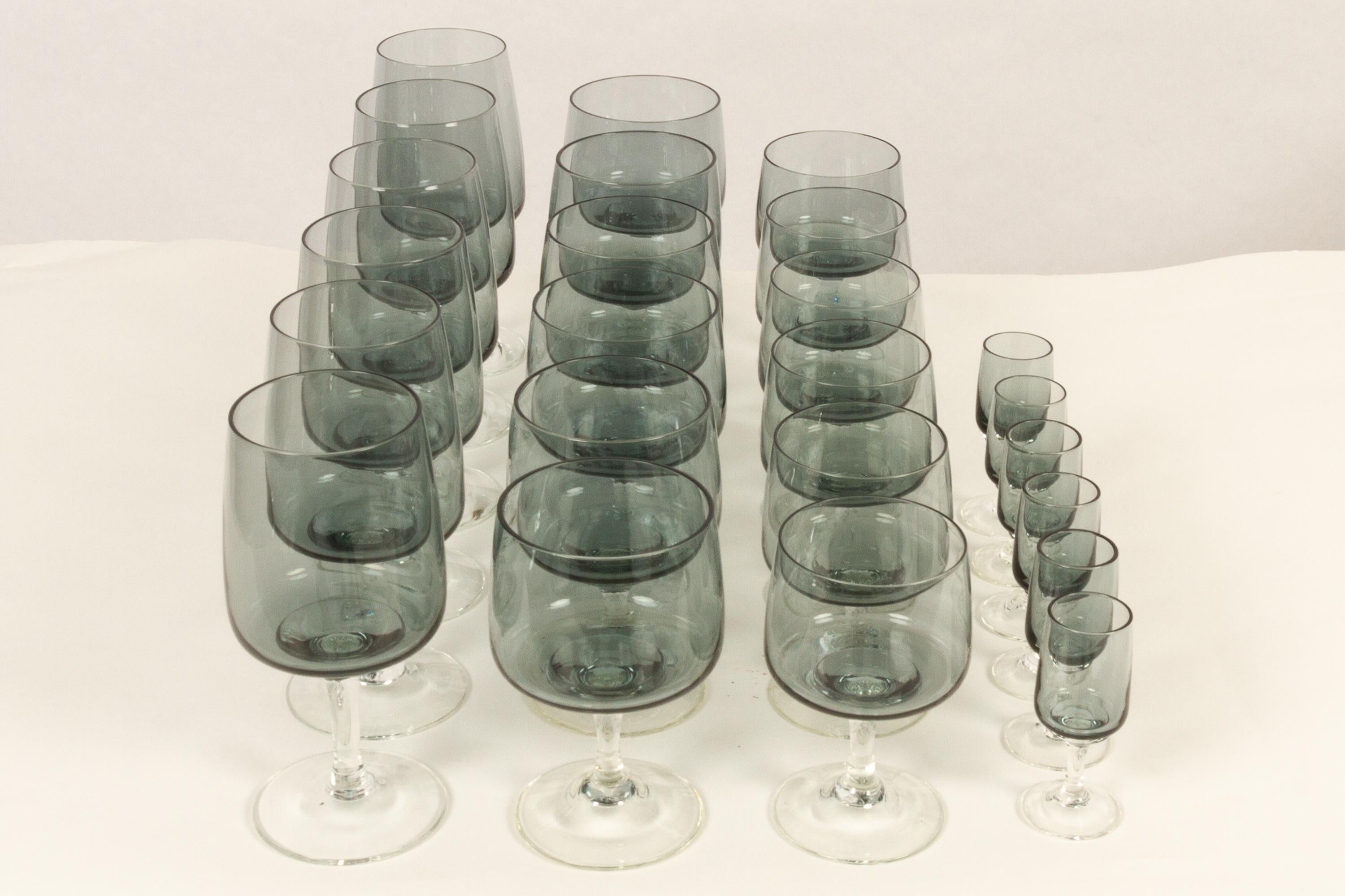 Holmegaard Atlantic Drinking Glasses 1960s Set of 24 In Good Condition In Asaa, DK