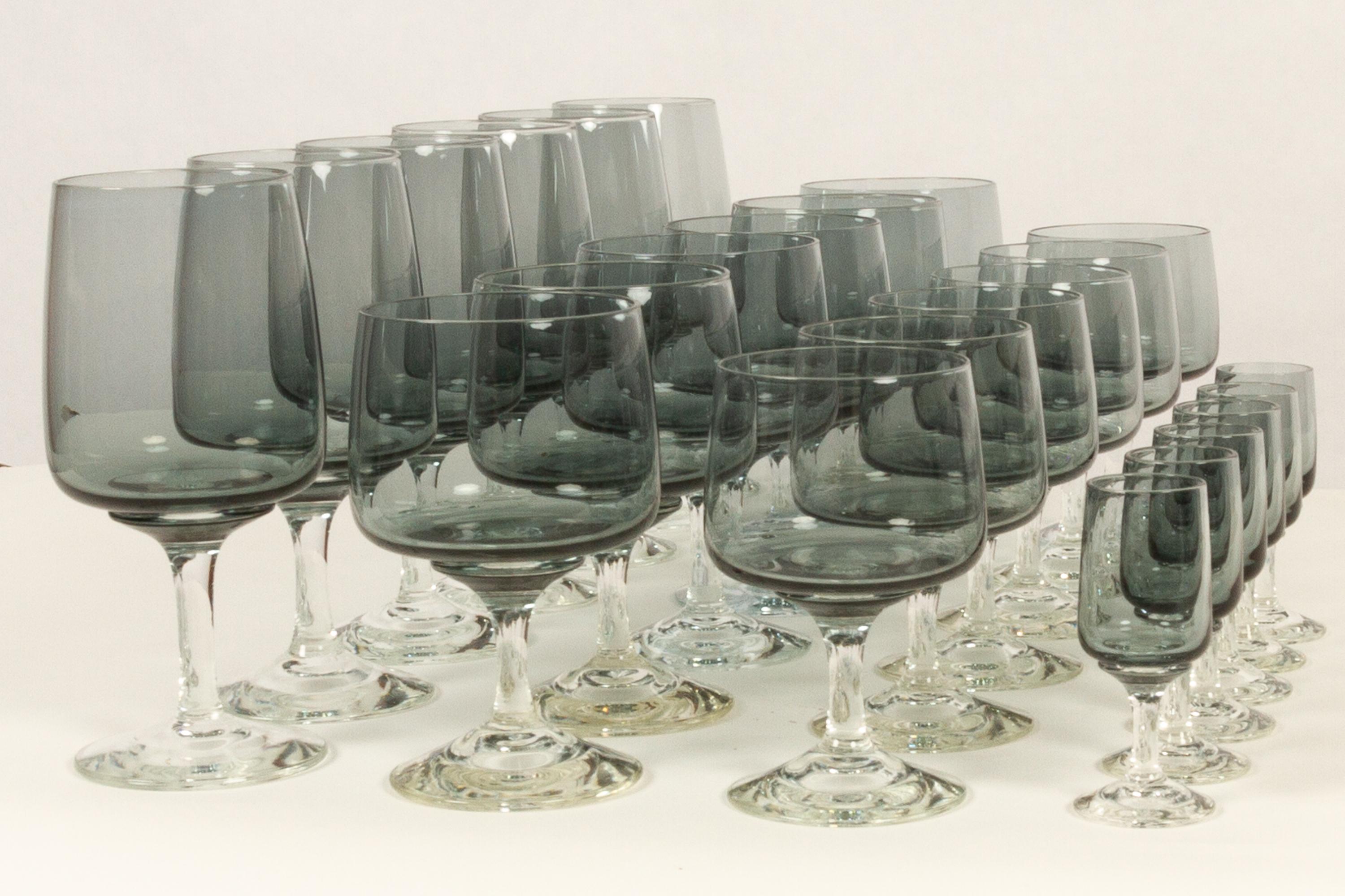 Blown Glass Holmegaard Atlantic Drinking Glasses 1960s Set of 24