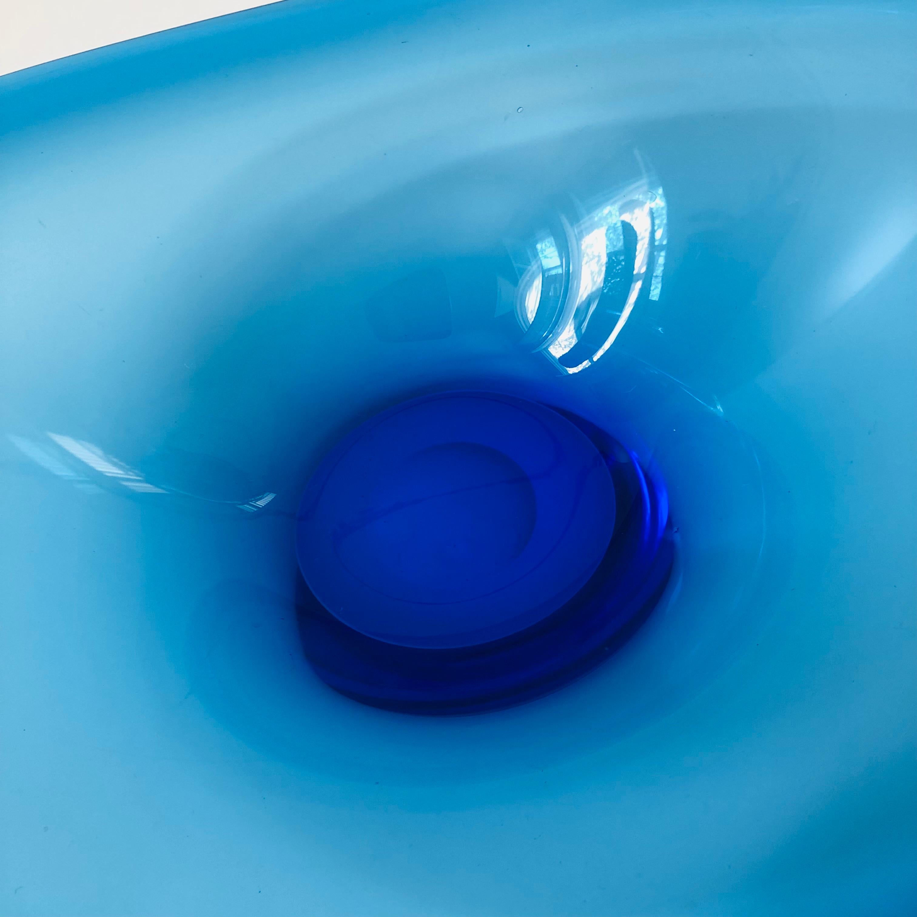20th Century Holmegaard Blue Art Glass Bowl For Sale