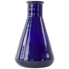 Holmegaard Blue Glass Danish Midcentury Vase